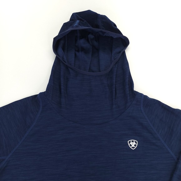 Ariat Tek Laguna Hoodie Womens Medium Heathered Blue Long Sleeve Pullover - Picture 3 of 13